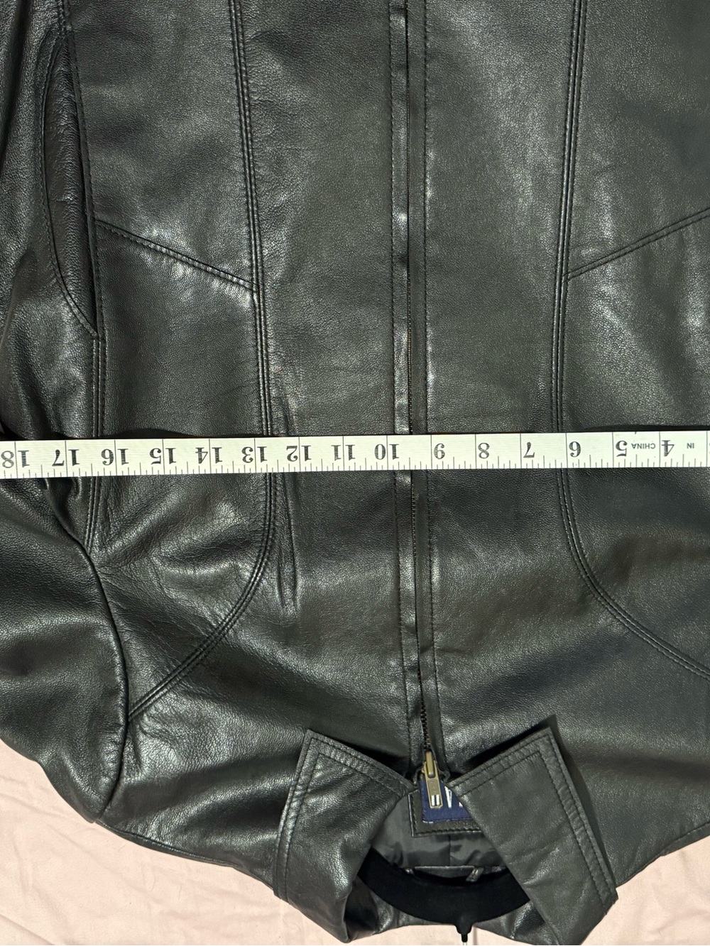 Black lightweight leather jacket, women's medium - Picture 8 of 9